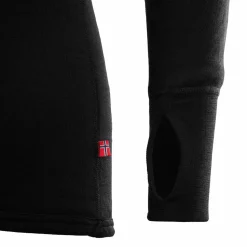 Aclima DoubleWool Polo with Zip Man Jet Black/Marengo