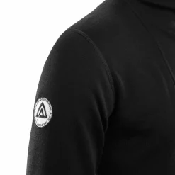Aclima DoubleWool Polo with Zip Man Jet Black/Marengo