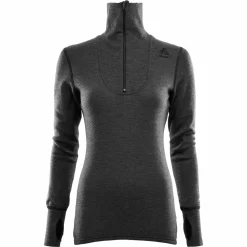 Aclima DoubleWool Polo with Zip Woman Marengo/Jet Black