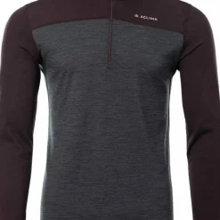 Aclima Men's LightWool 180 Polo with Zip Chocolate Plum/Marengo