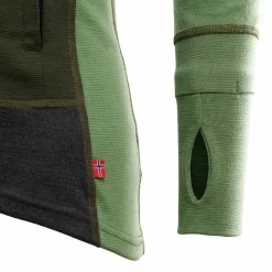 Aclima Men's WarmWool Hoodsweater with Zip Olive Night/Dill/Marengo