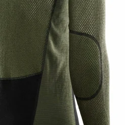 Aclima Men's WoolNet Hybrid Crew Neck Jet Black/Olive Night/Dill