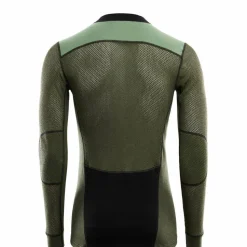 Aclima Men's WoolNet Hybrid Crew Neck Jet Black/Olive Night/Dill