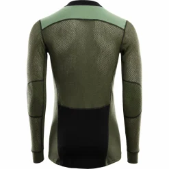 Aclima Men's WoolNet Hybrid Crew Neck Jet Black/Olive Night/Dill