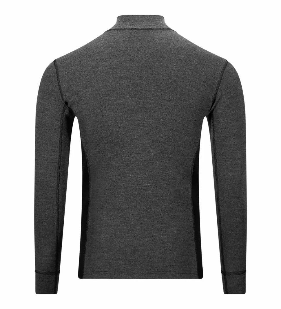 Aclima WarmWool Mock Neck with Zip Man Marengo/Jet Black