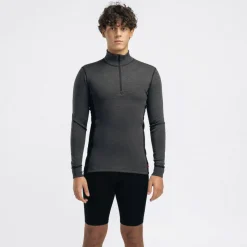 Aclima WarmWool Mock Neck with Zip Man Marengo/Jet Black
