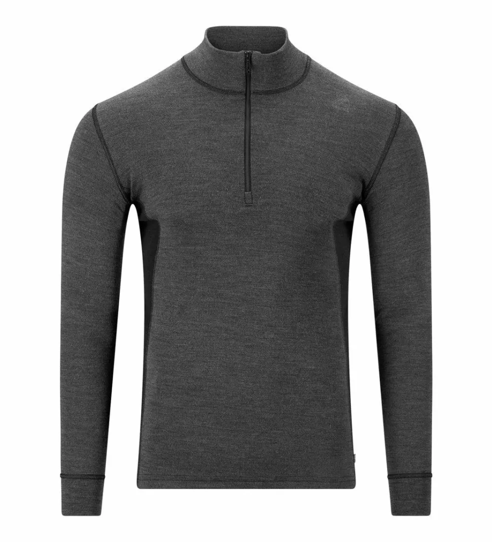 Aclima WarmWool Mock Neck with Zip Man Marengo/Jet Black