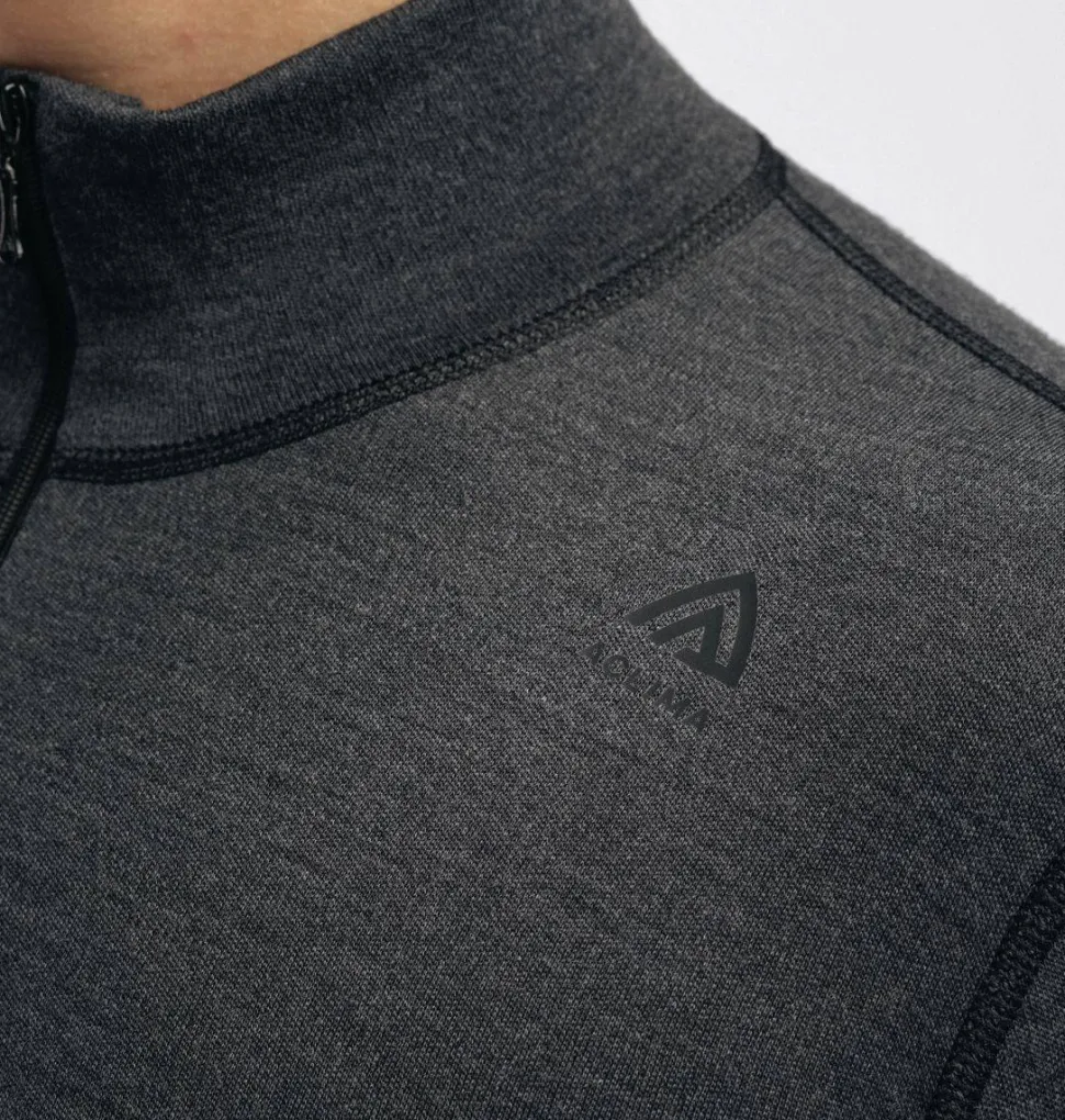 Aclima WarmWool Mock Neck with Zip Man Marengo/Jet Black