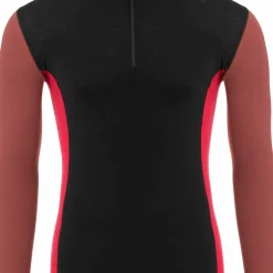 Aclima WarmWool Mock Neck with Zip Man Jet Black/Spiced Apple/Jester Red