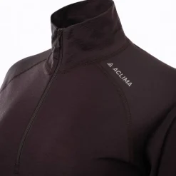 Aclima Women's LightWool 180 Polo with Zip Chocolate Plum