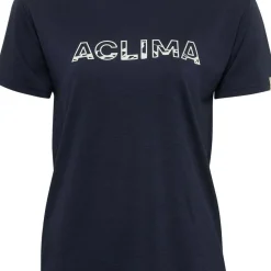Aclima Women's LightWool 140 Classic Tee Logo Navy Blazer