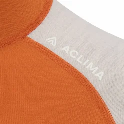 Aclima Women's WarmWool Polo Gold Flame/Beige Melange/Niagara