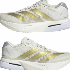 Adidas Men's Adizero Boston 13 Cloud White/Gold Mint/Halsil