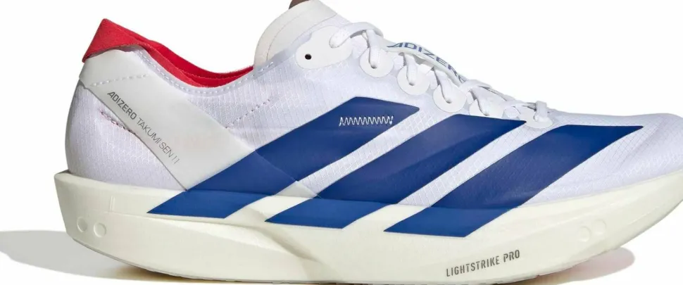 Adidas Men's Adizero Takumi Sen 11 Cloud White/Team Royal Blue/Pure Ruby
