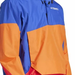 Adidas Men's Terrex Xploric 2.5L Climaproof Anorak Semi lucid blue/ Semi impact orange / Pure ruby