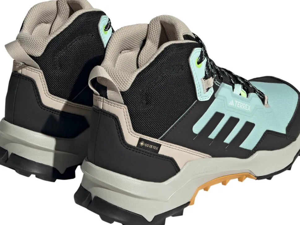 Adidas Unisex TERREX AX4 Mid GORE-TEX Hiking Shoes Semi Flash Aqua/Core Black/Preloved Yellow