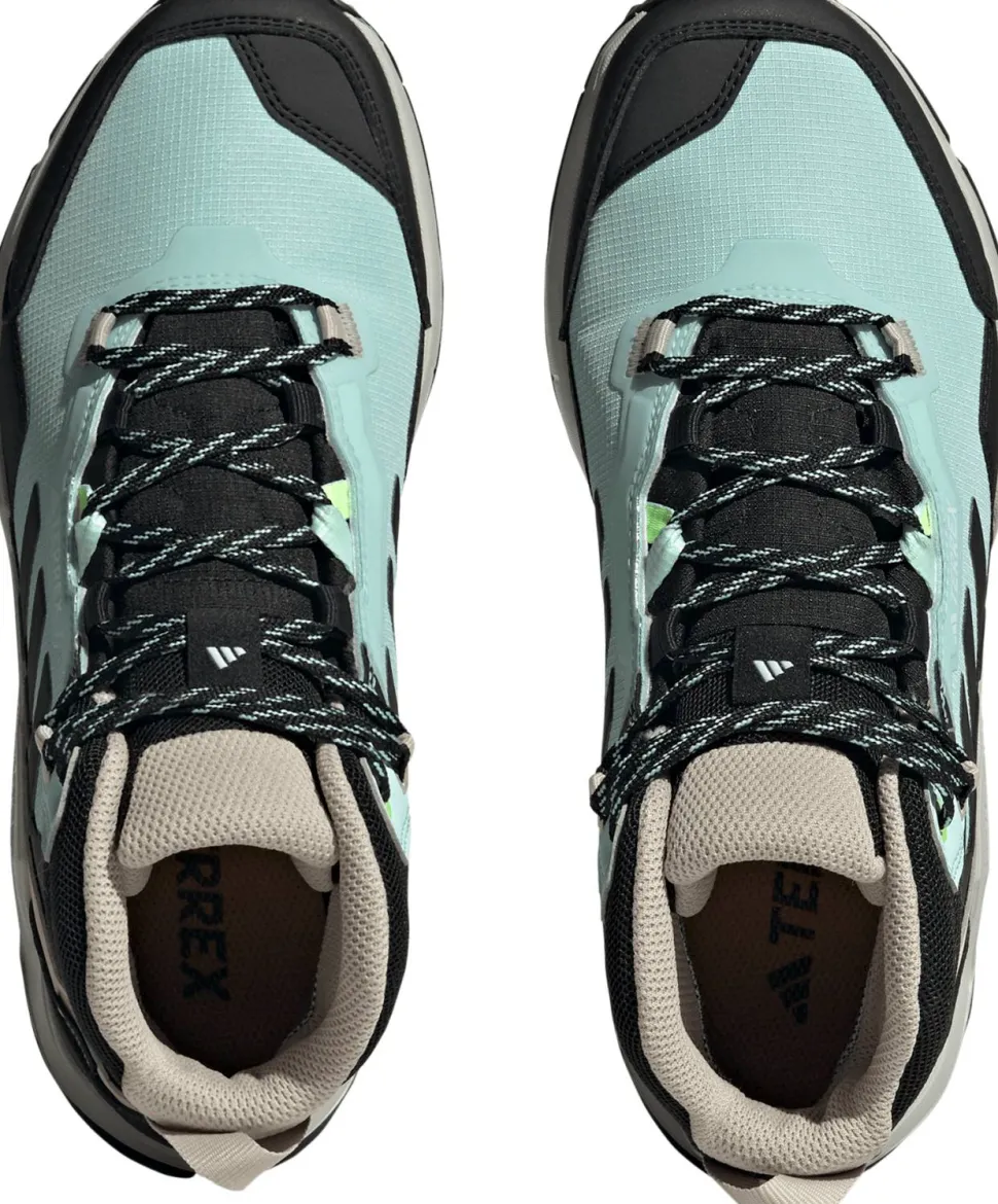 Adidas Unisex TERREX AX4 Mid GORE-TEX Hiking Shoes Semi Flash Aqua/Core Black/Preloved Yellow