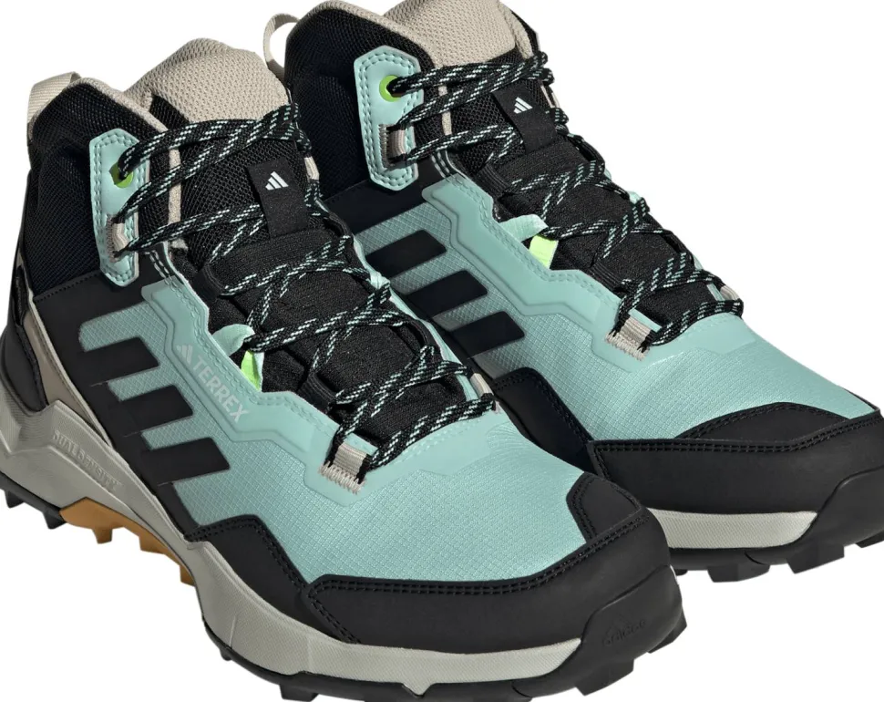 Adidas Unisex TERREX AX4 Mid GORE-TEX Hiking Shoes Semi Flash Aqua/Core Black/Preloved Yellow