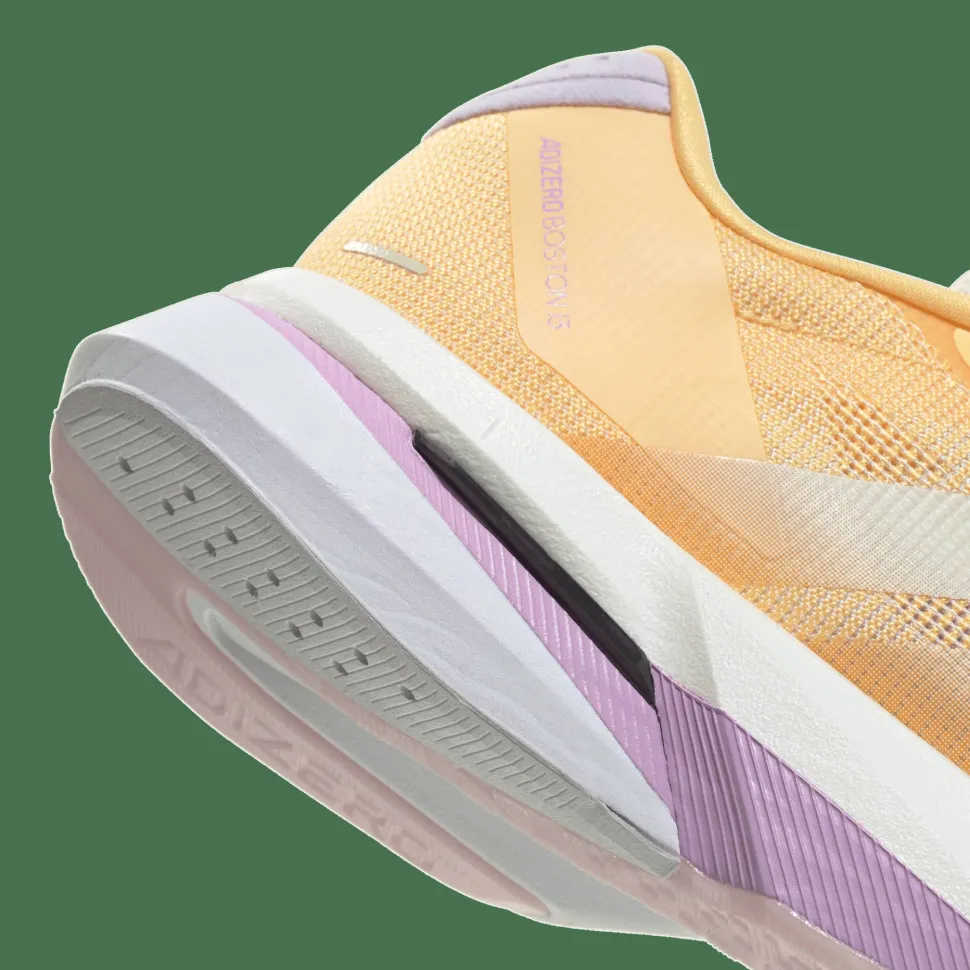 Adidas Women's Adizero Boston 13 Ice Tangerine/Ice Gold Metal/Ice Lavender