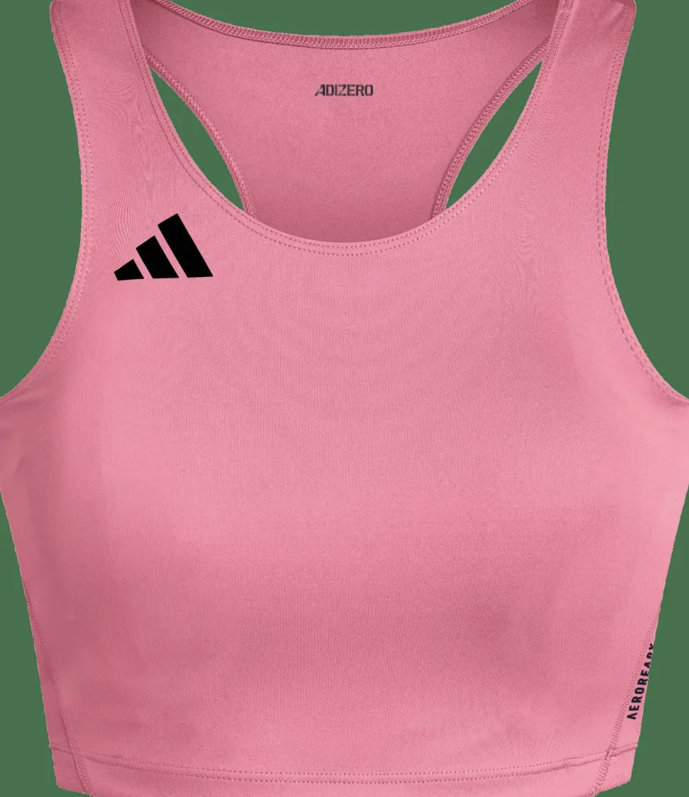 Adidas Women's Adizero Essentials Running Crop Top Lucid pink