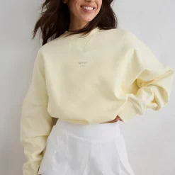 Aim'n Women's Le Run Running Sweatshirt Lemon White