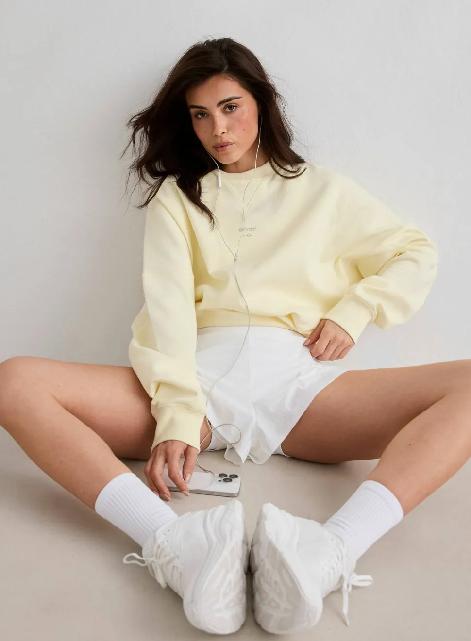 Aim'n Women's Le Run Running Sweatshirt Lemon White