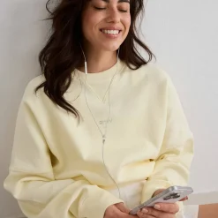 Aim'n Women's Le Run Running Sweatshirt Lemon White