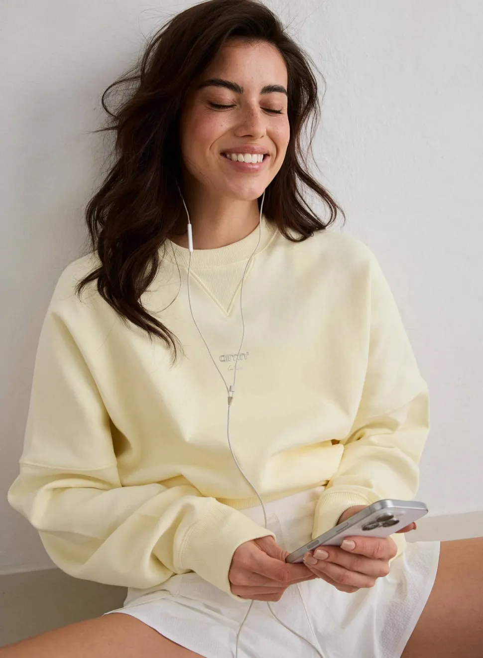 Aim'n Women's Le Run Running Sweatshirt Lemon White
