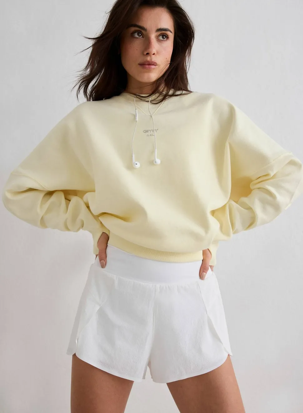 Aim'n Women's Le Run Running Sweatshirt Lemon White