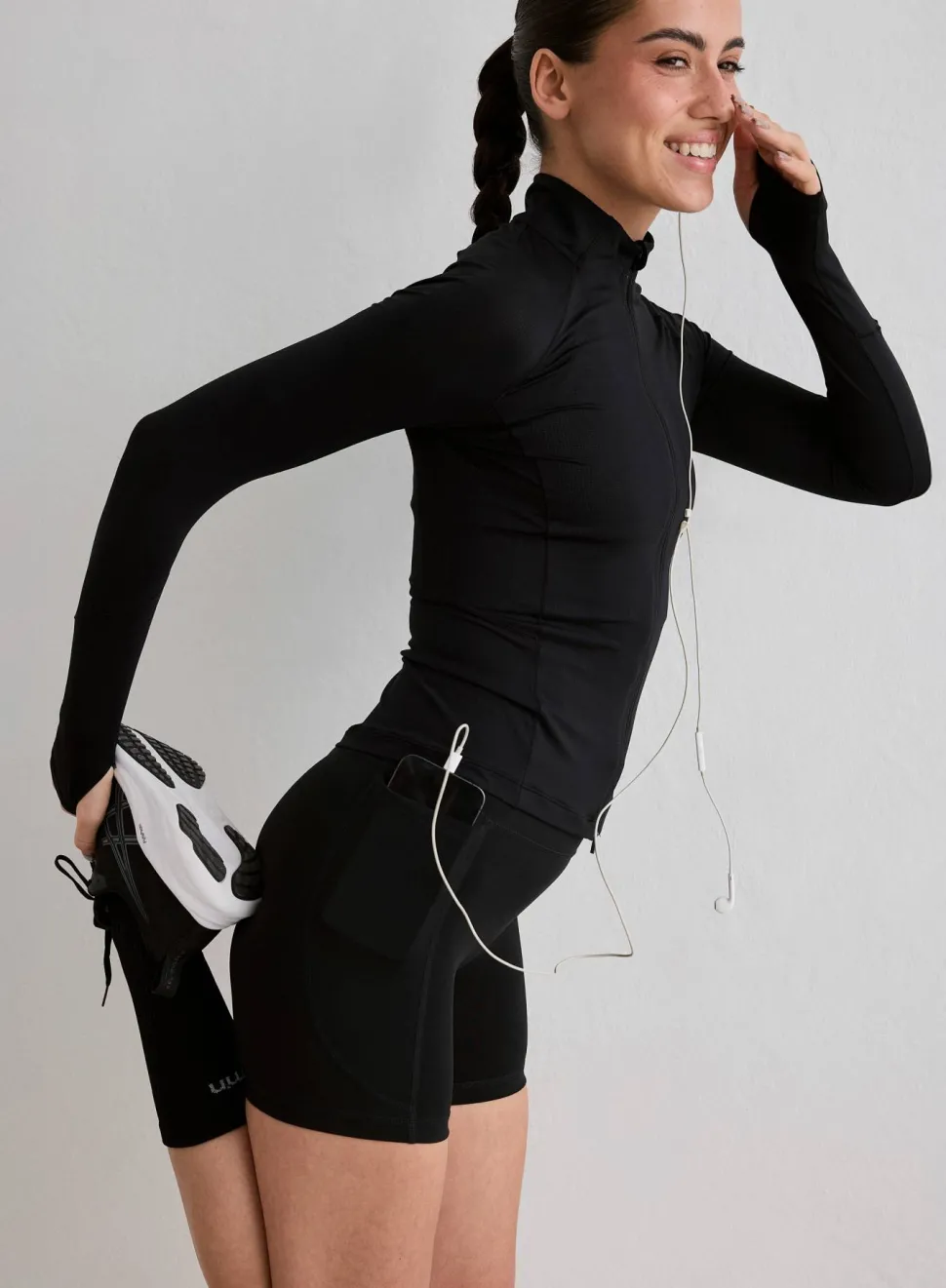 Aim'n Women's Running Midi Biker Shorts Black