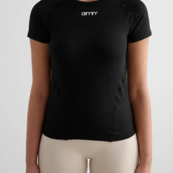 Aim'n Women's Soft Basic Short Sleeve Black