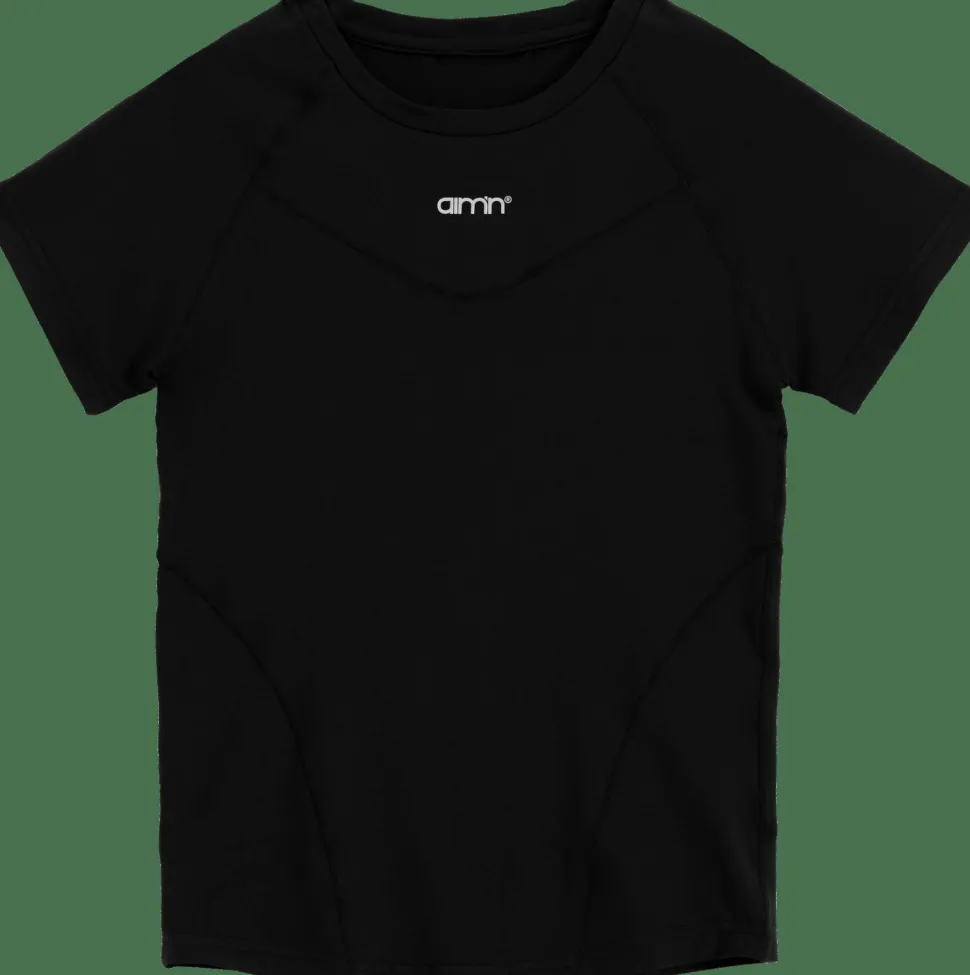 Aim'n Women's Soft Basic Short Sleeve Black