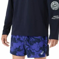 Asics Men's Fujitrail All Over Print 5in Shorts Midnight/Cobalt Burst/Cream