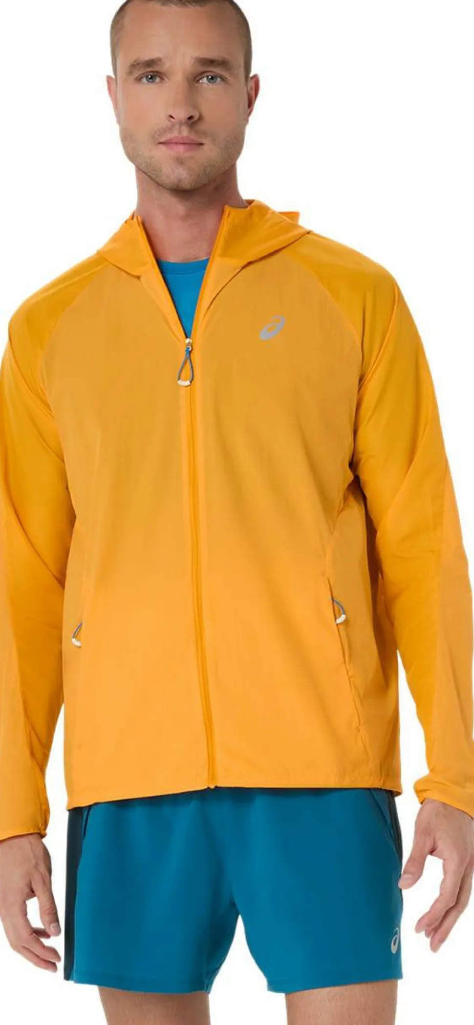 Asics Men's Road Packable Jacket Yamabuki/Aegean Blue