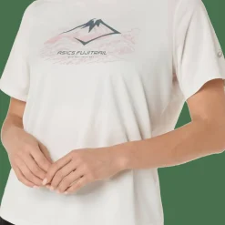 Asics Women's Fujitrail Logo Short Sleeve Top Cream
