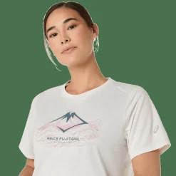 Asics Women's Fujitrail Logo Short Sleeve Top Cream