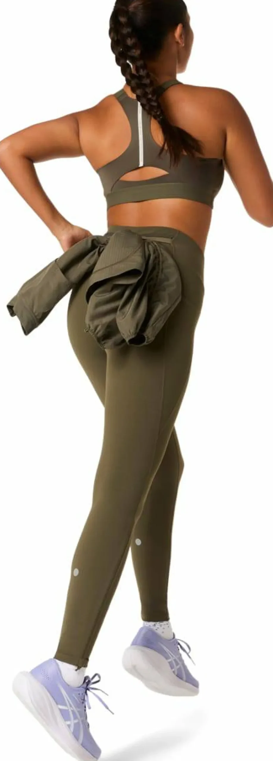 Asics Women's Nagino Run Adjustable Tight Dark Olive