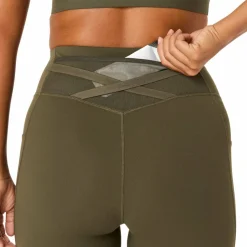Asics Women's Nagino Run Adjustable Tight Dark Olive