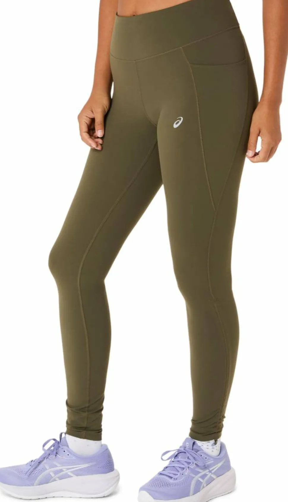Asics Women's Nagino Run Adjustable Tight Dark Olive