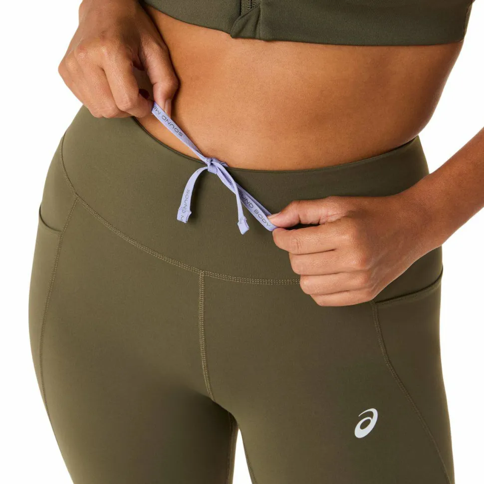 Asics Women's Nagino Run Adjustable Tight Dark Olive