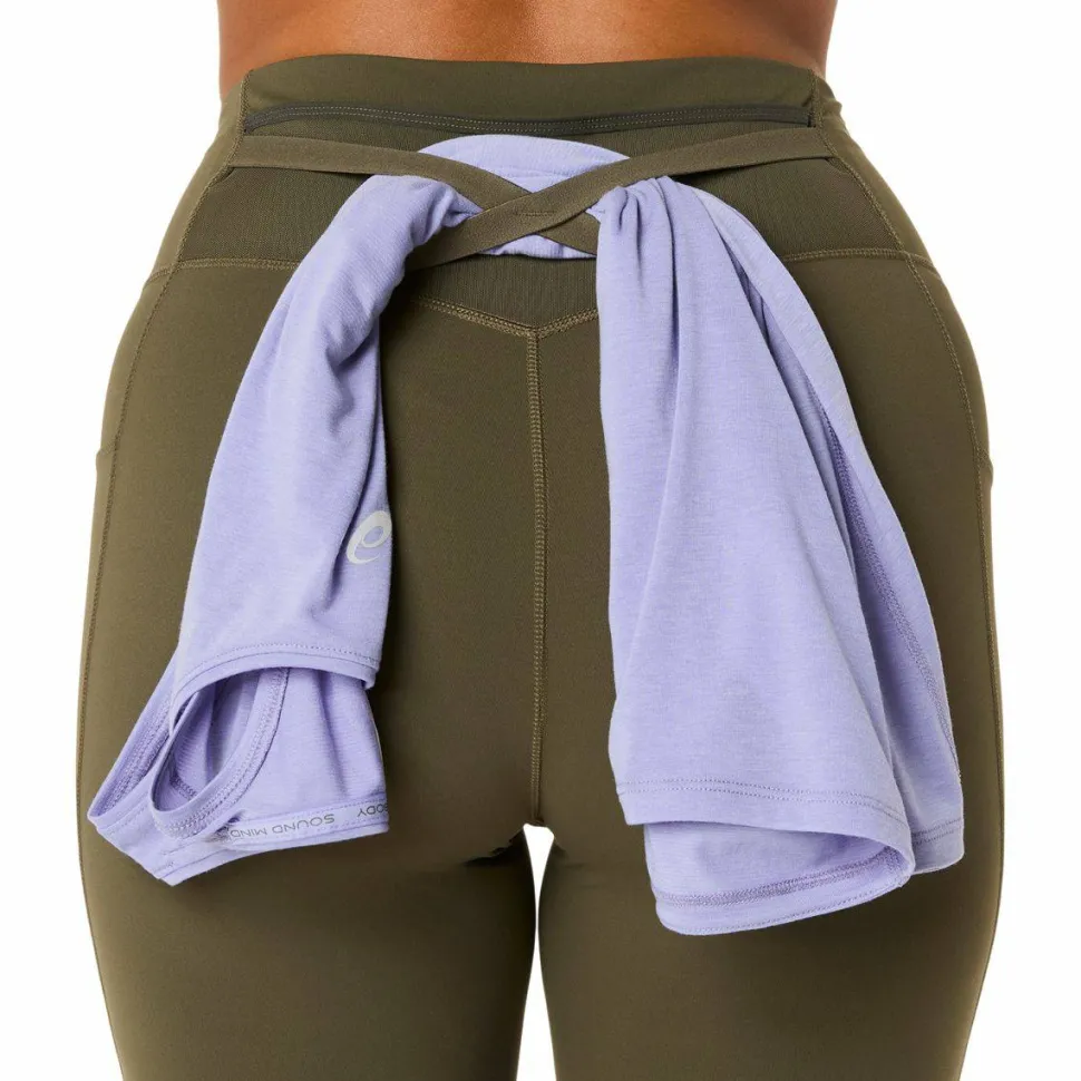 Asics Women's Nagino Run Adjustable Tight Dark Olive
