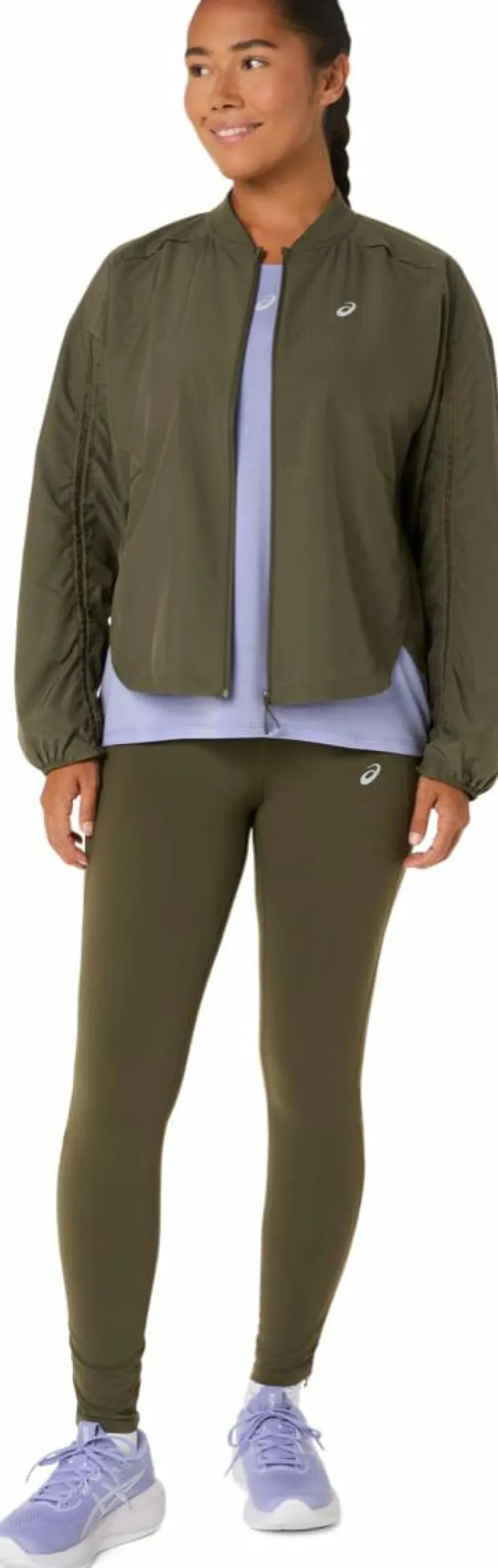 Asics Women's Nagino Run Adjustable Tight Dark Olive