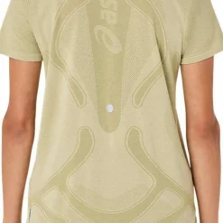 Asics Women's Road Seamless Short Sleeve Top Khaki/Cream