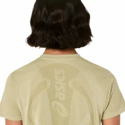 Asics Women's Road Seamless Short Sleeve Top Khaki/Cream