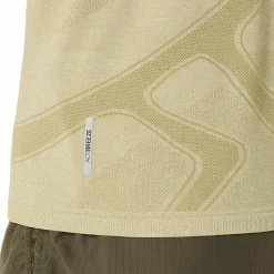 Asics Women's Road Seamless Short Sleeve Top Khaki/Cream