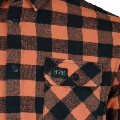 Avignon Unisex AFTER Hunt Flannel Shirt Orange/Black