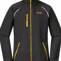 Bergans Girls' Sjoa Light Softshell Jacket Solid Charcoal/Light Golden Yellow
