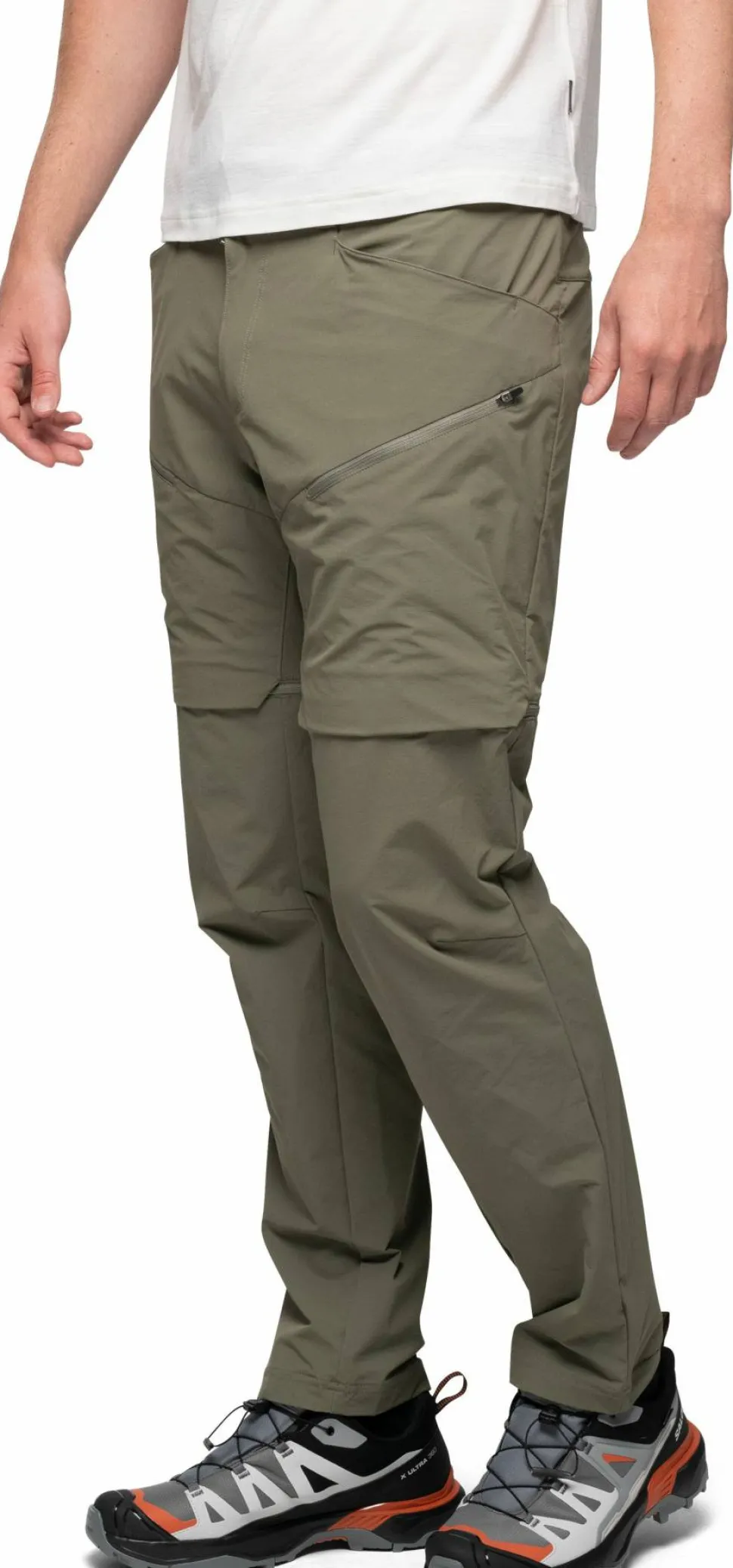 Bergans Men's Convertible Zip-Off Softshell Pants Green Mud