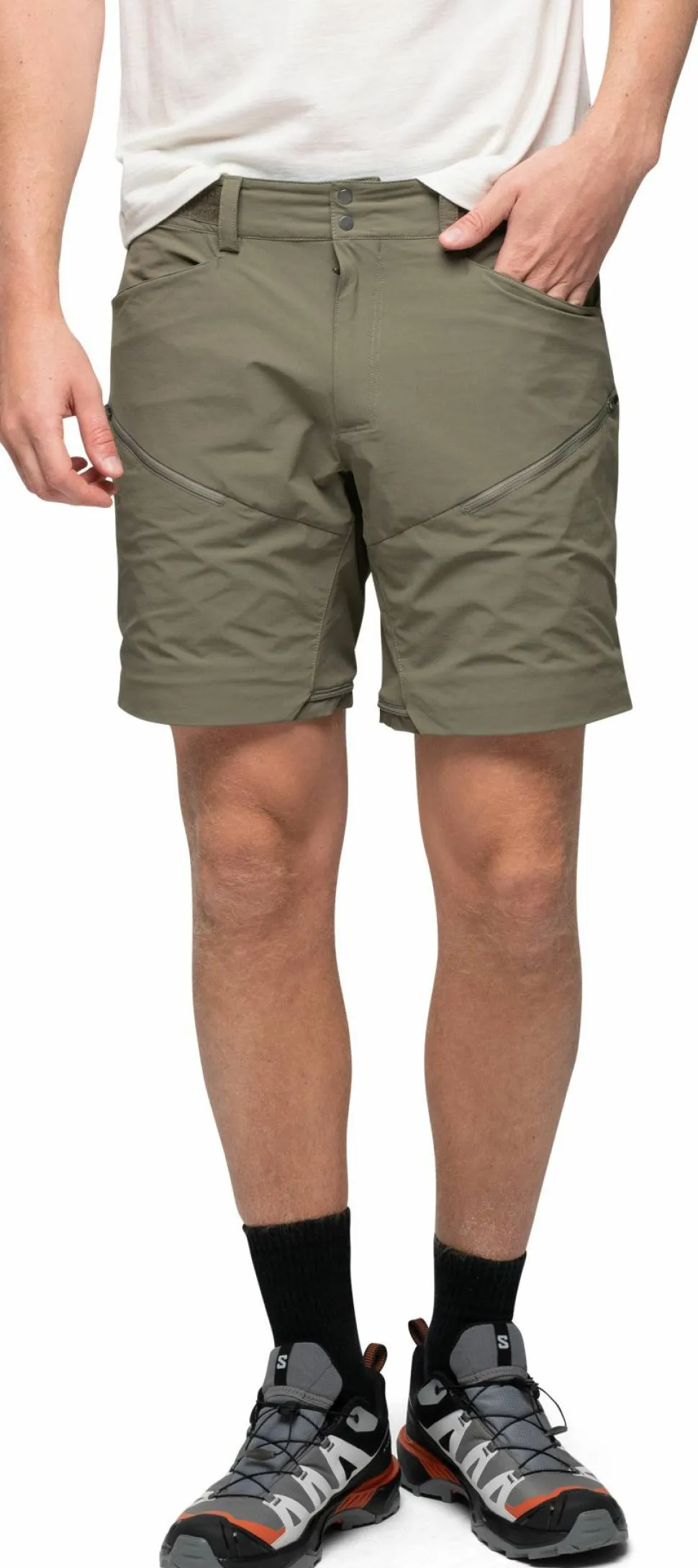 Bergans Men's Convertible Zip-Off Softshell Pants Green Mud