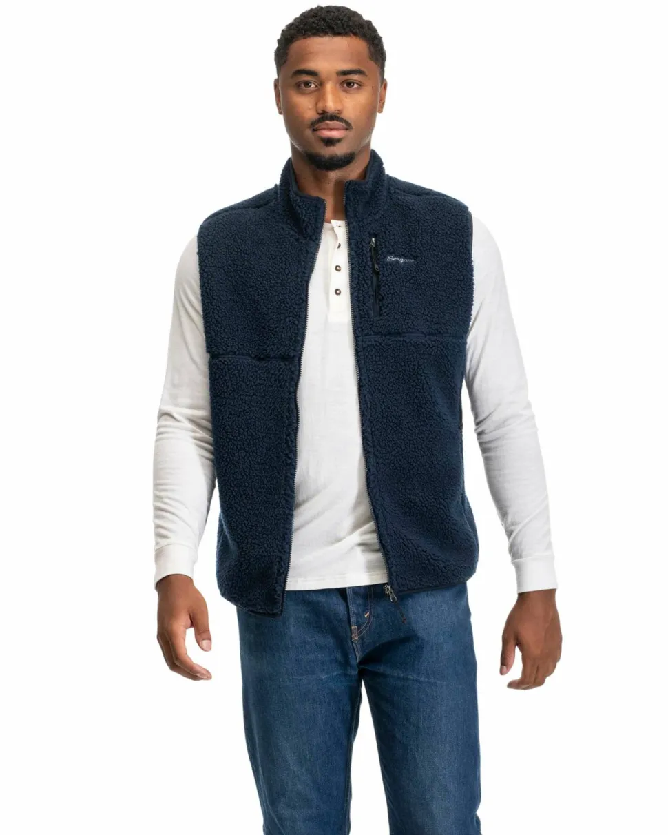 Bergans Men's Lunnan Pile Fleece Vest Navy Blue